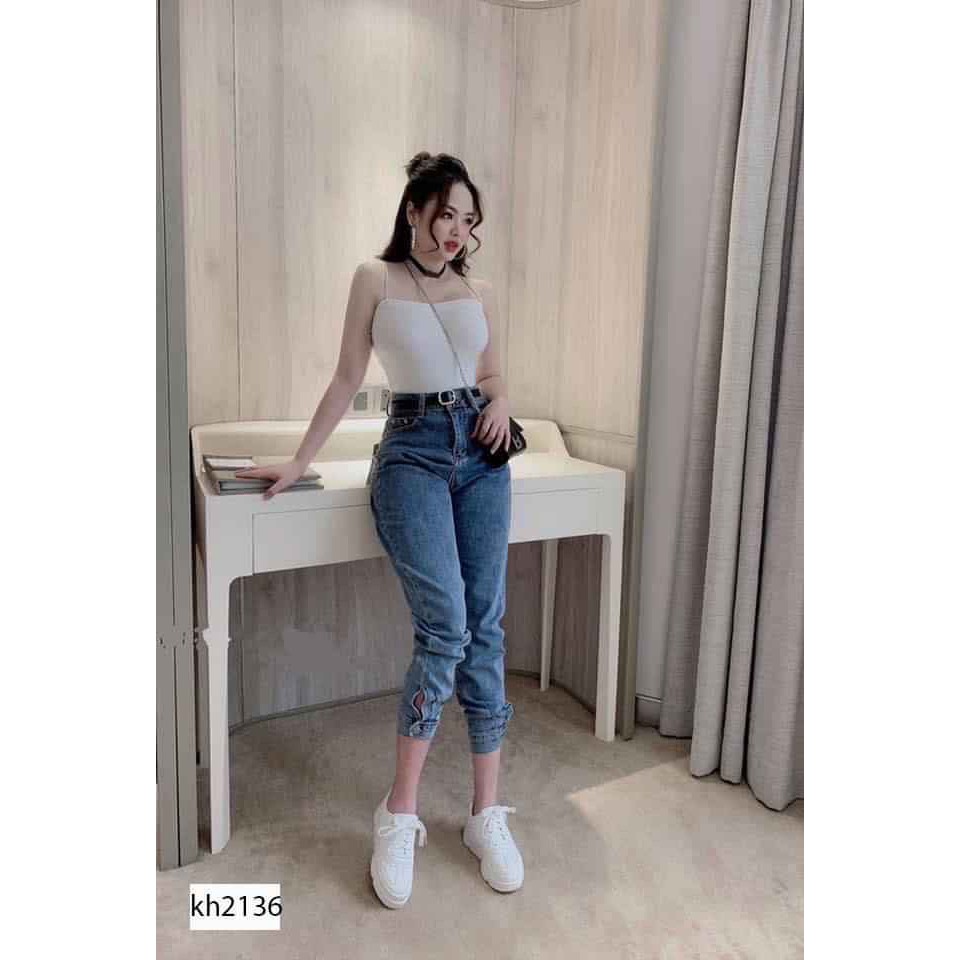 Quần baggy jean nữ trơn siêu hot NNH8888 cao cấp NNH805
