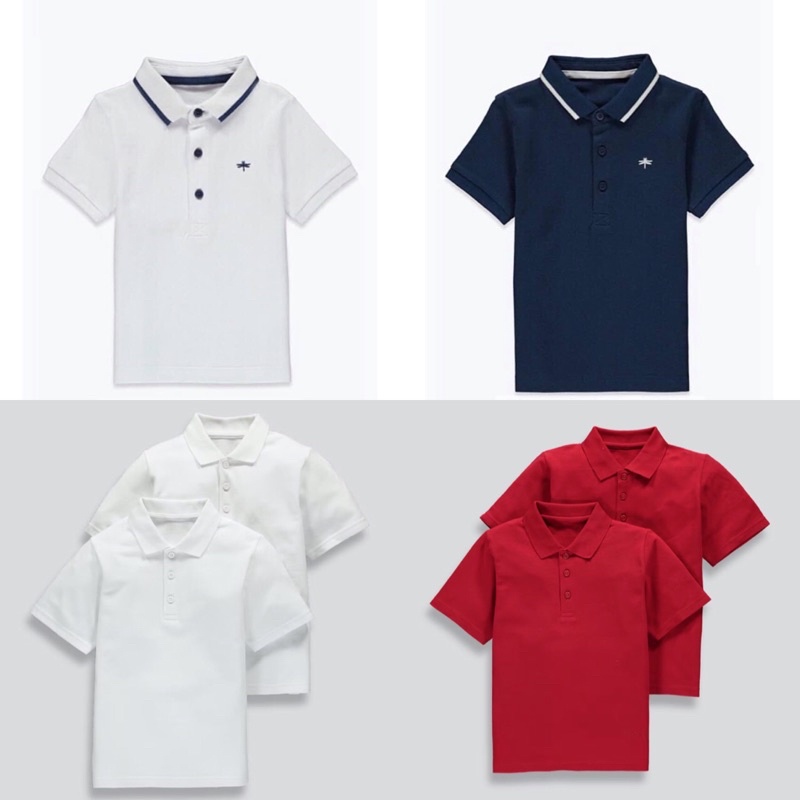 [KIDDO] Áo Polo Matalan cho bé trai 4 phân loại màu trắng xám /xanh navy/ trắng trơn/ đỏ trơn cực ngầu