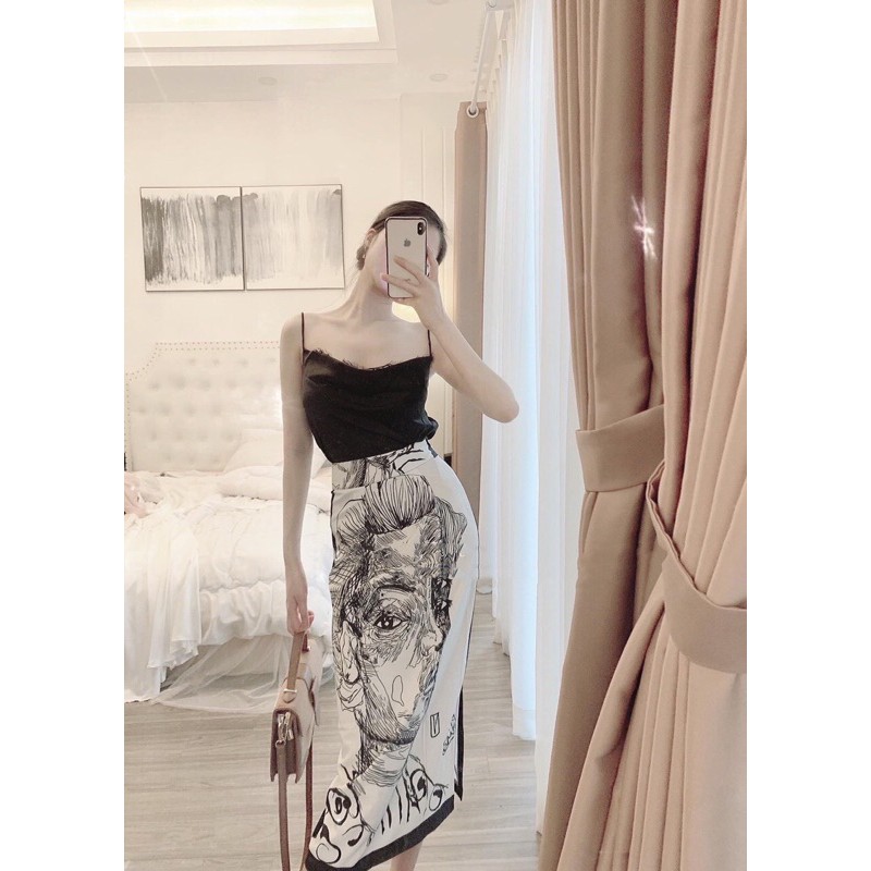 SET ÁO HAI DÂY REN CV IN TRÌU TƯỢNG