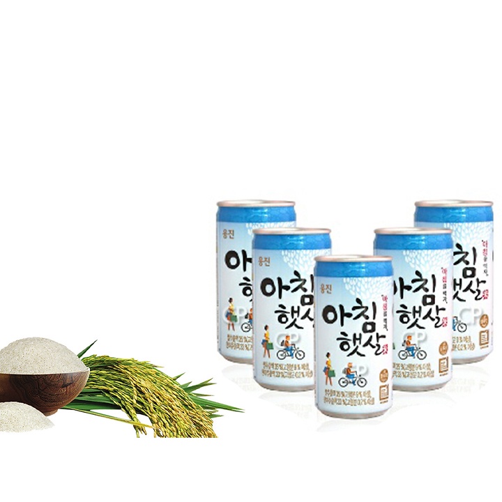 Lốc 15 Lon Nước Gạo Rang Hàn Quốc Woongjin 180ml