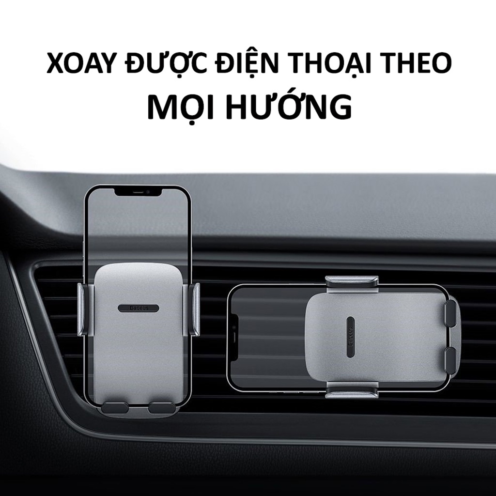 Giá Đỡ Kẹp Điện Thoại Ô Tô Thông Minh Cao Cấp BASEUS Dán Taplo hoặc Kẹp Cửa Gió Điều Hòa Xe Hơi (Mẫu Mới 2022)