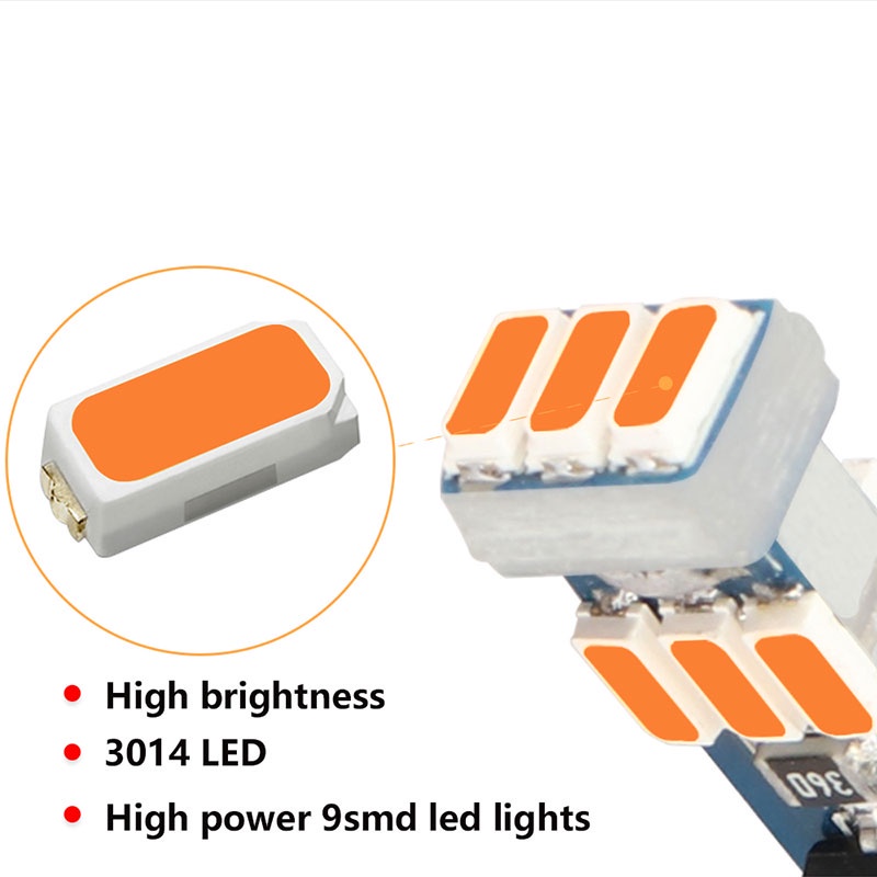 1 Đèn Led T5 3014 9SMD W3W 12V Gắn Bảng Điều Khiển Dành Cho Ô Tô