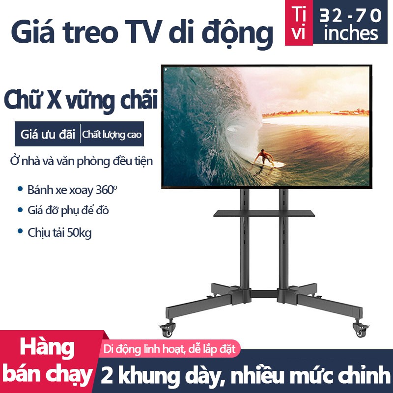 Giá đỡ TV kệ đỡ TV di động lắp TV 32-65 inch có bánh xe chaxanh H254B/