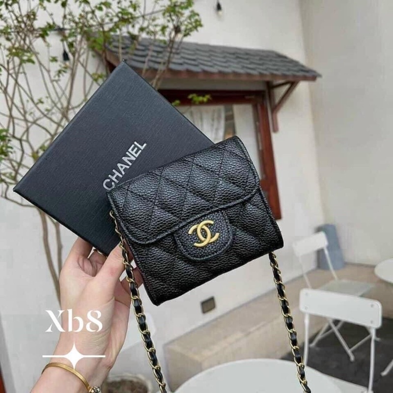 (Xả kho) Ví mini kèm dây xích có hộp kèm ảnh thật - HANA BAG