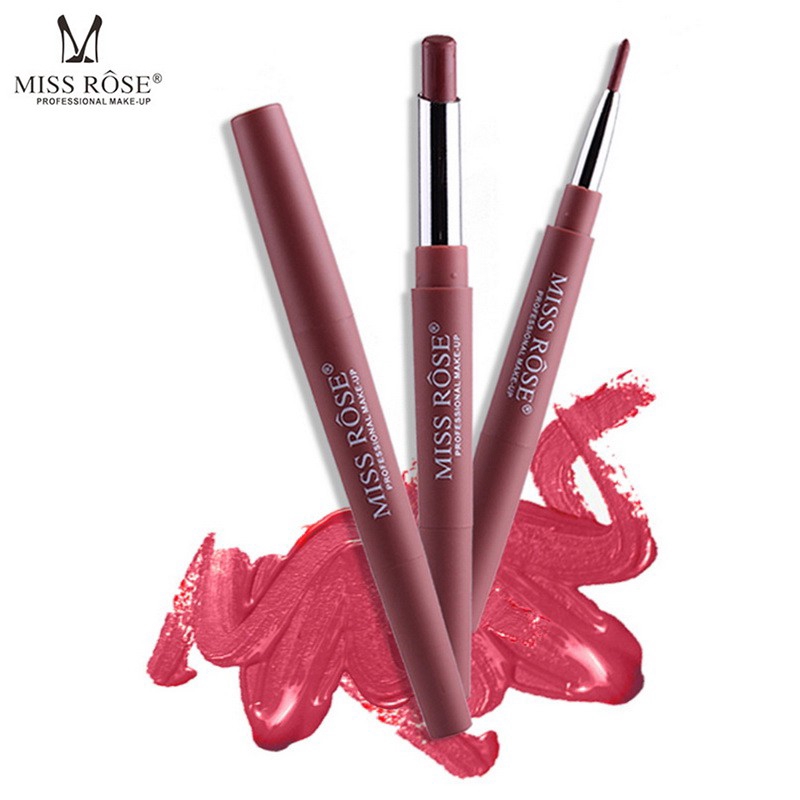[Hàng mới về] Son môi lì kèm chì kẻ viền môi MISS ROSE 2 trong 1 lên màu đẹp cho nữ | BigBuy360 - bigbuy360.vn
