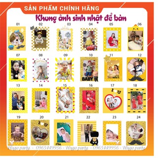 Khung ảnh sinh nhật, khung ảnh handmade để bàn dành cho bé. Trang trí bàn tiệc sinh nhật, thôi nôi,party. Thiết kế riêng