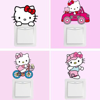 (HCM) Decal 10 hình dán công tắc Hello Kitty khác nhau dễ thương DKN027 - decalhcm