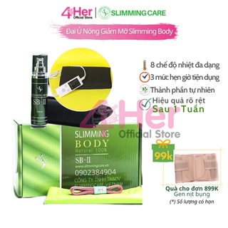 Đai nịt bụng giảm mỡ ủ nóng slimming body 2 full bộ kèm tinh dầu giảm mỡ bụng eo thon gọn đánh bay mỡ thừa