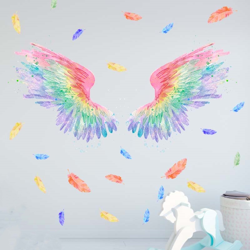 Giấy dán tường hình cánh thiên thần dễ thương