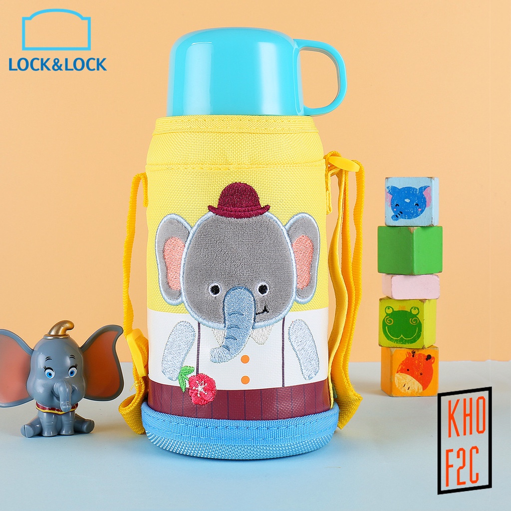 Bình Nước Giữ Nhiệt Cartoon Kids Vacuum Bottle 550ml LHC1435 TGR - Hình chú Hổ (Có Túi Đeo)