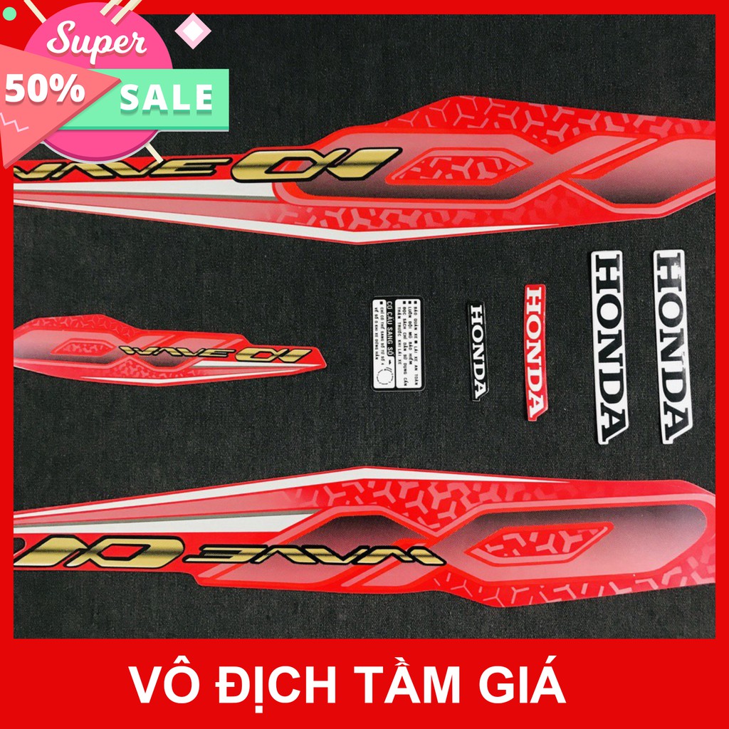 [GIÁ GỐC]  NGUYÊN BỘ TEM RỜI 3 LỚP DÀNH CHO XE MÁY HONDA WAVE A WAVE ALPHA 2019 CAO CẤP CỰC ĐẸP