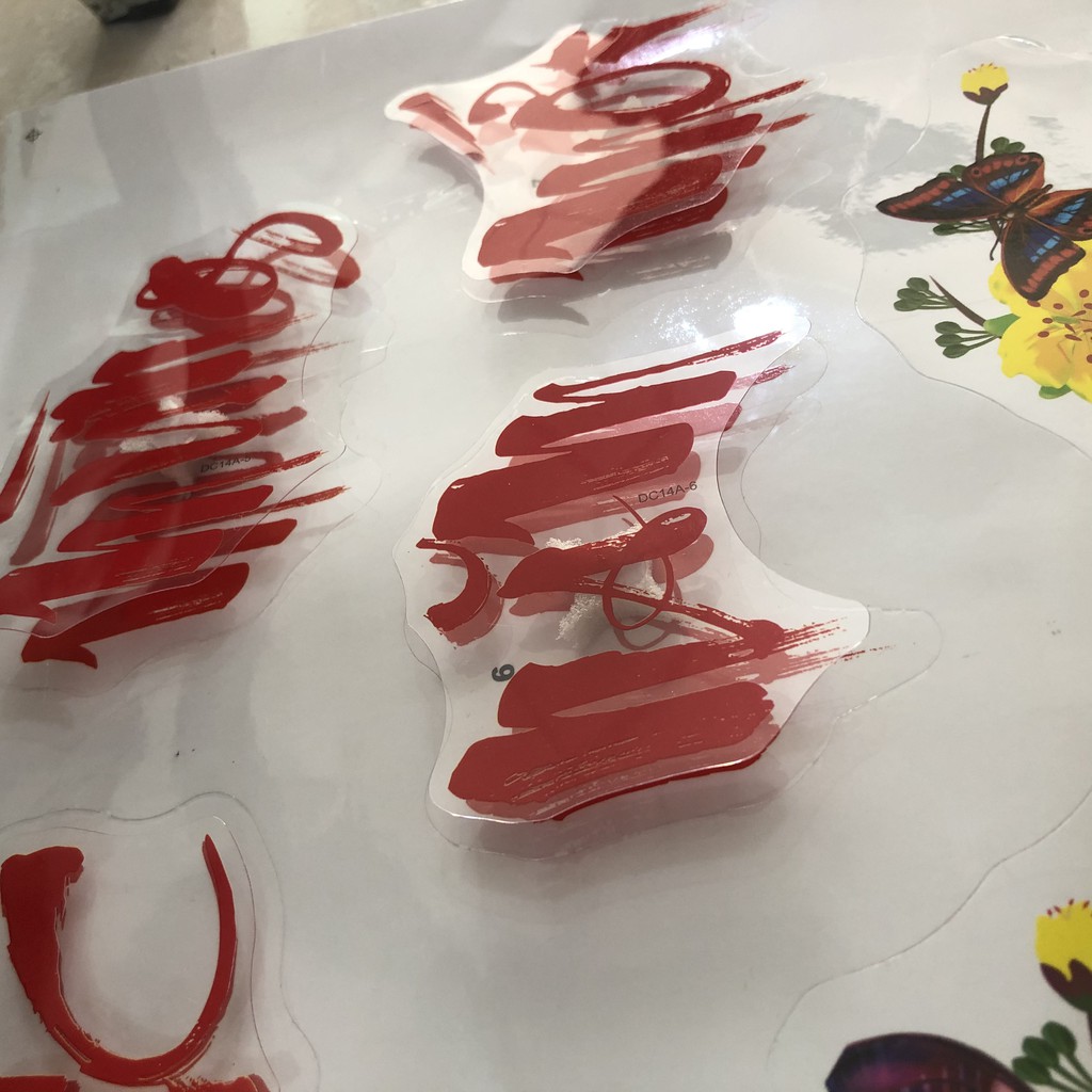 Decal trang trí tết SONG LÂN MẪU 20 (kèm họa tiết nổi)