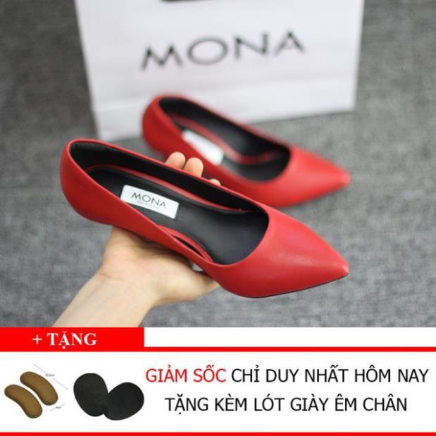 𝐑ẻ [ẢNH THẬT] Giày Cao Gót Da Thật Đế Dẻo Cao Cấp MONA - D391 SD54 * v