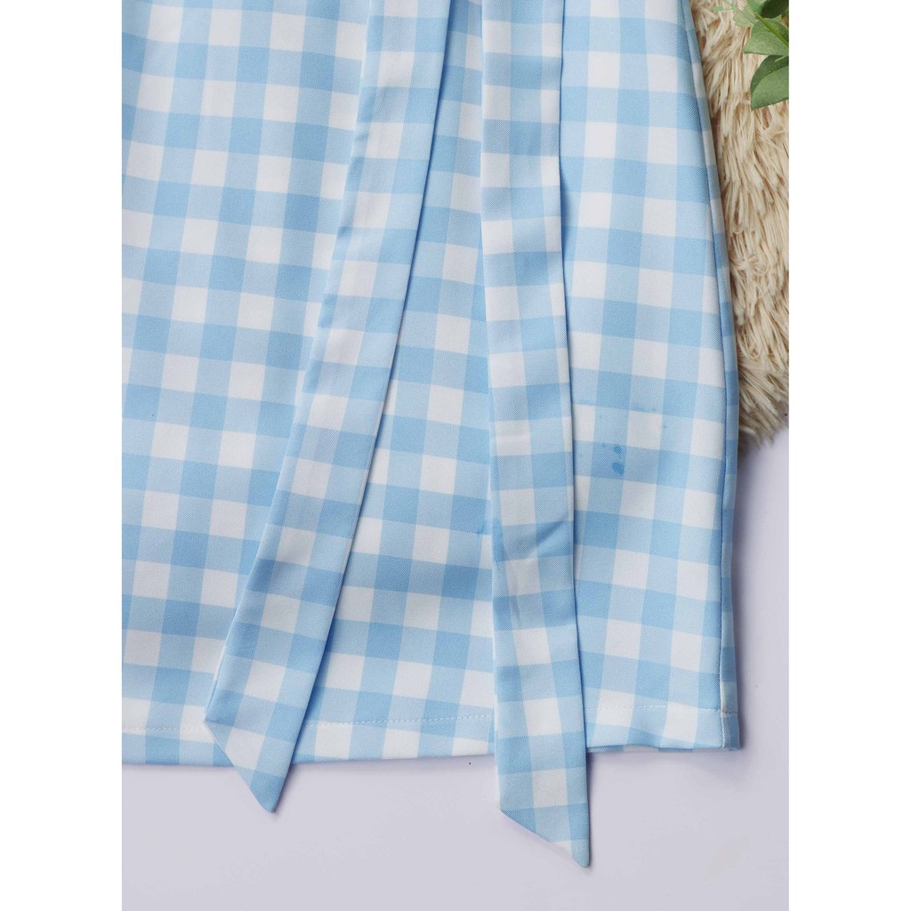 Đầm xanh caro công sở sát nách thiết kế xinh cá tính năng động mềm mát - Thời trang Lux W | BigBuy360 - bigbuy360.vn