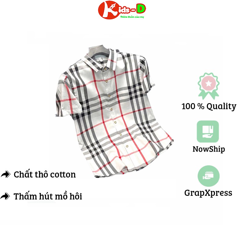 Sơ Mi Kẻ Cho Bé Trai Size Đại