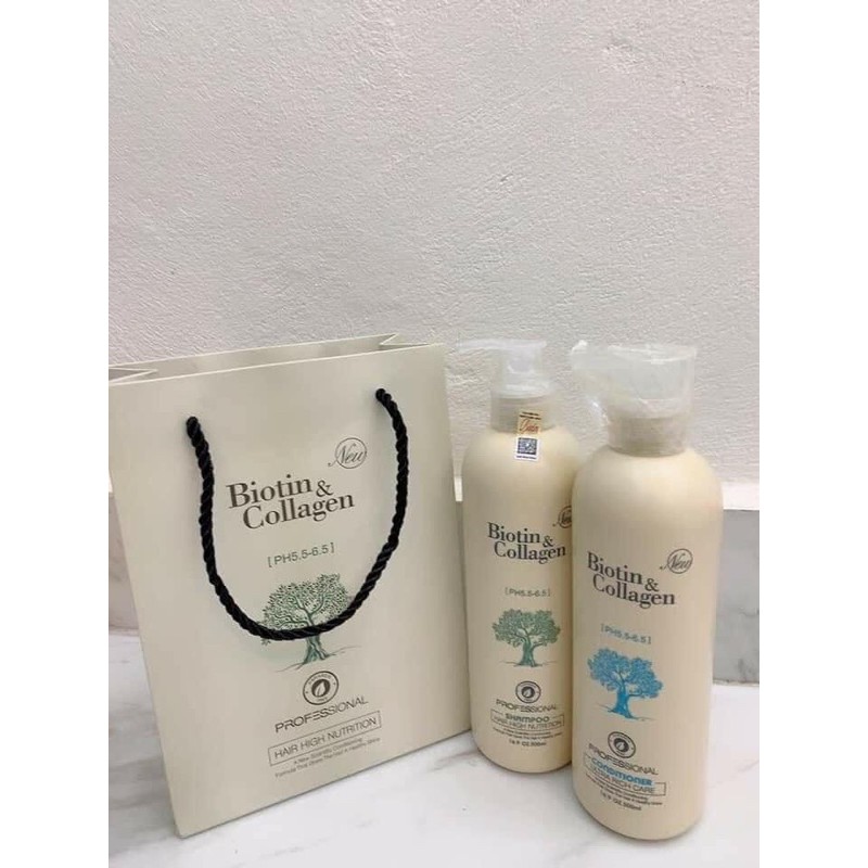 ❌FREE SHIP❌ Cặp dầu gội, dầu xả Biotin collagen trắng - phục hồi tóc hư tổn | BigBuy360 - bigbuy360.vn