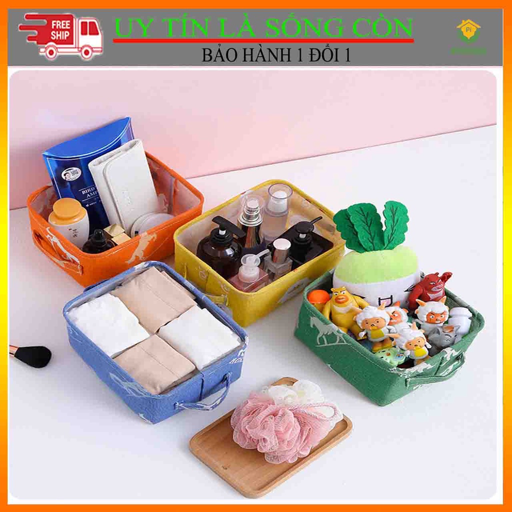 Giỏ Vải Đa Năng Pihouse, Giỏ Đựng Đồ Cá Nhân, Văn Phòng Vintage Chứa Mỹ Phẩm Để Bàn