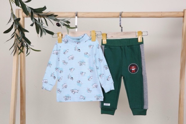 Bộ nỉ cổ 3 phân Momma baby