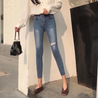Quần jeans rách không gấu (hàng đặt 5-7 ngày)