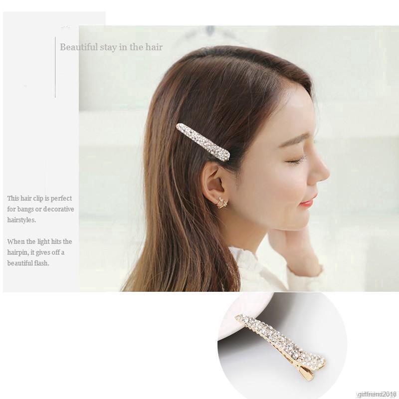 Kẹp Tóc Mỏ Vịt Đính Đá Ngọc Trai Giả Bằng Hợp Kim Lấp Lánh Thời Trang Cho Nữ