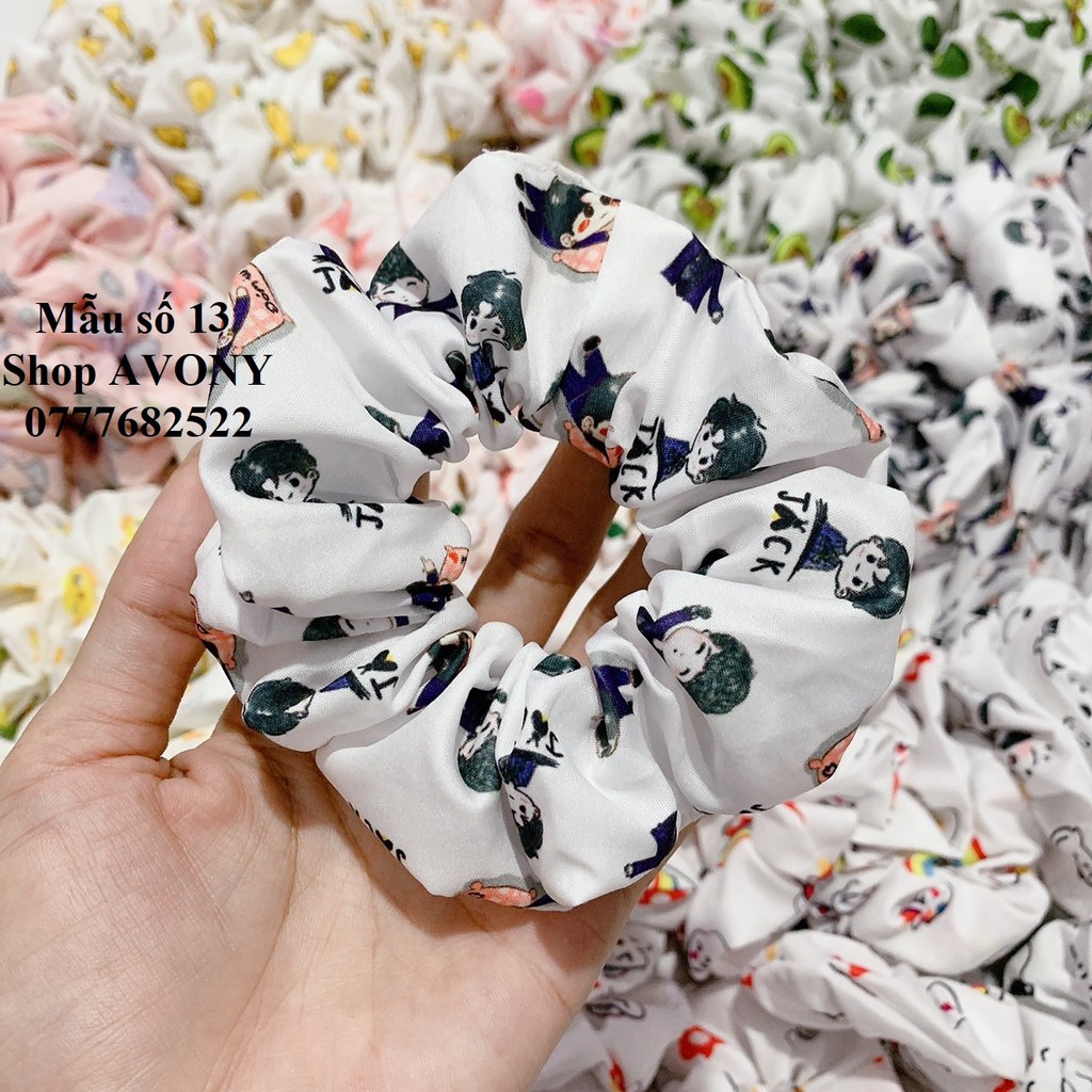 Cột tóc vải in nhiều hoạ tiết - cột tóc Scrunchie - Jack