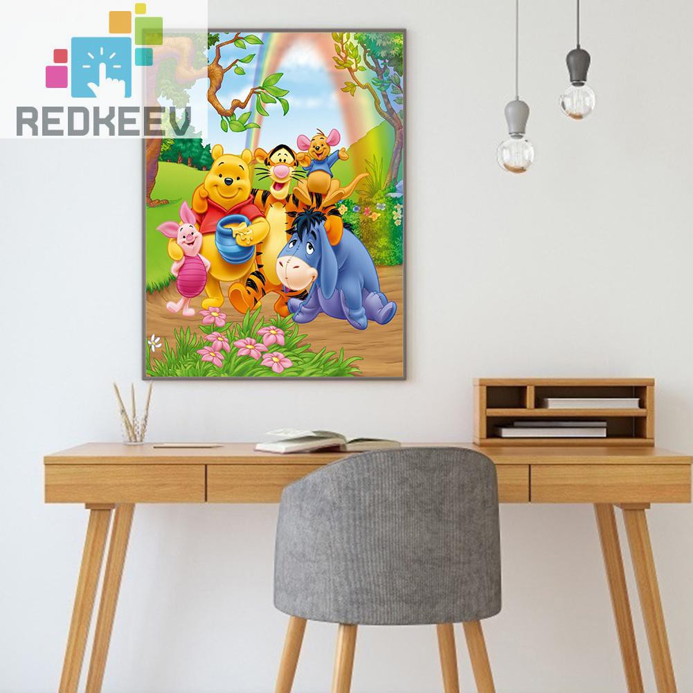 Bộ Tranh Đính Đá 5d Tự Làm Hình Gấu Pooh 1.13