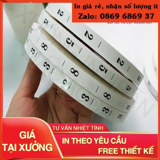 [SALE]_NHÃN MÁC VẢI GIẤY SỐ GẮN QUẦN ÁO 100M/CUỘN_CHẤT LIỆU MỀM, KHÔNG GÂY NGỨA, PHÙ HỢP ĐỒ TRẺ EM - Minh In