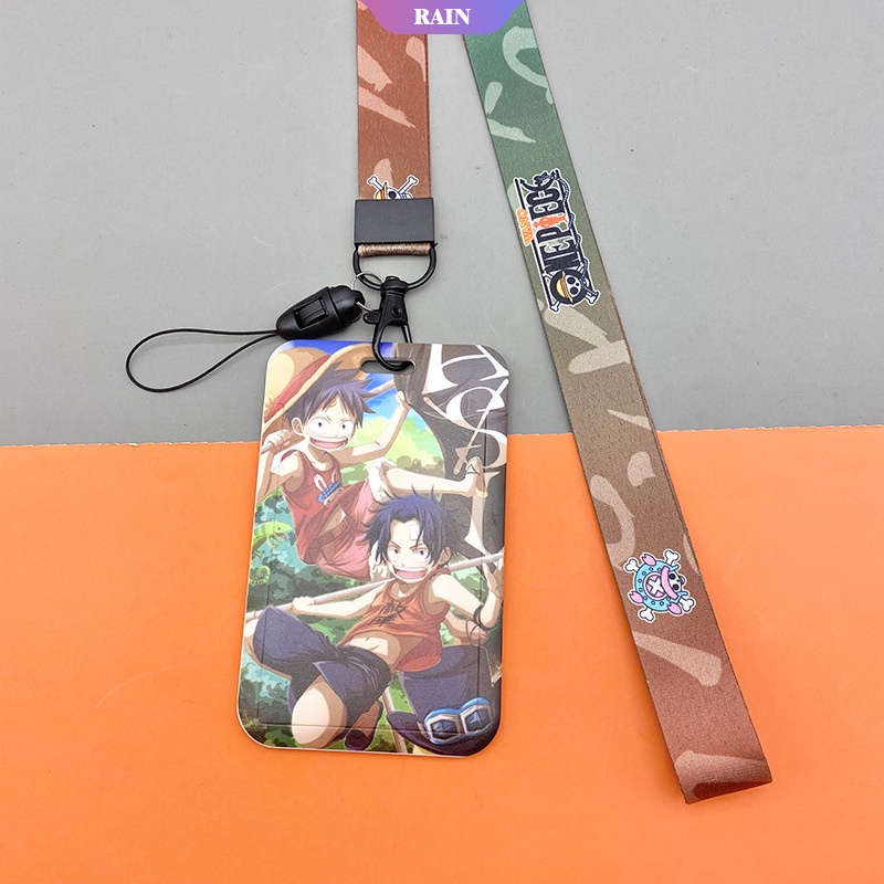 Bao Da Đựng Thẻ Gắn Dây Đeo Cổ In Hình Nhân Vật Hoạt Hình One Piece Luffy Roronoa Zoro Portgas·D· Ace