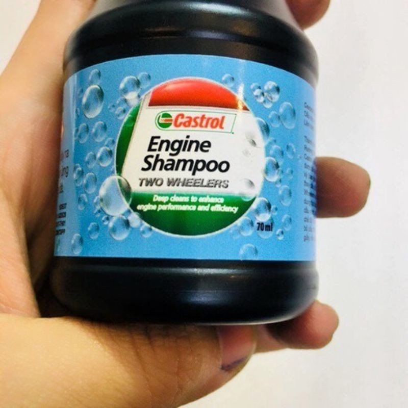 Dung dịch súc rửa động cơ xe máy Castrol Engine SHAMPOO 70ML (foam xe hơi, ô tô, oto, xe ga rửa cặn dầu nhớt 70ML 70ML