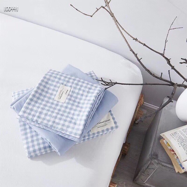 Set chăn ga Cotton TC kẻ hoạt tính, giá tốt nhất