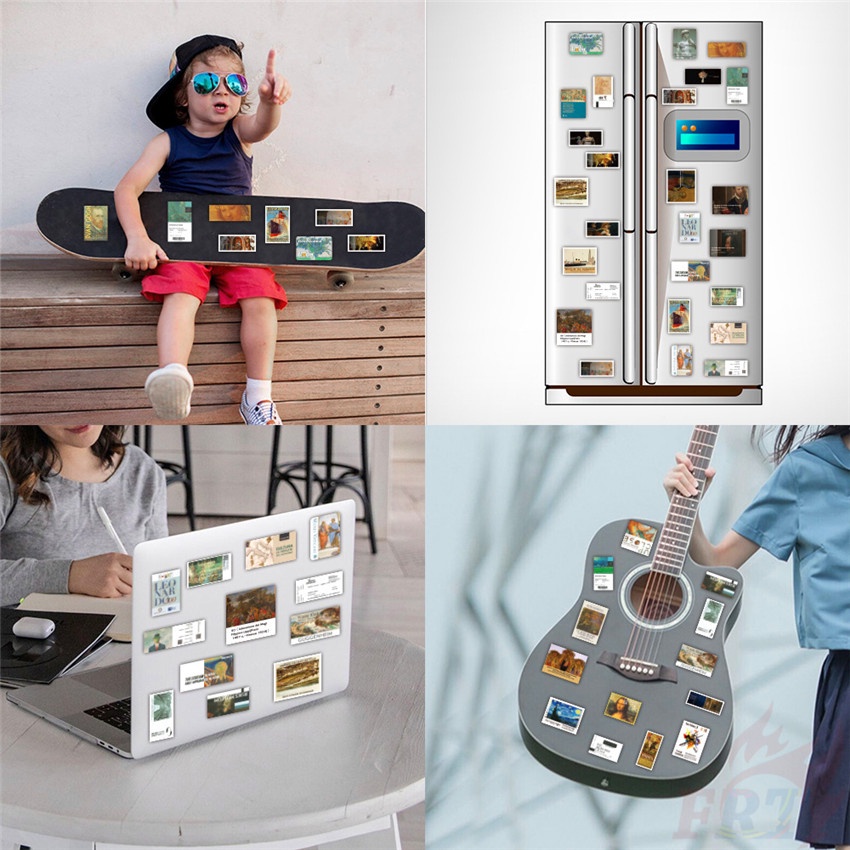 ❉ Bức Tranh Nổi Tiếng &amp; Series 05 Art Gallery. Miếng Dán Tranh Sơn Dầu Nổi Tiếng ❉ Set 50 Miếng Dán Trang Trí Thời Trang DIY