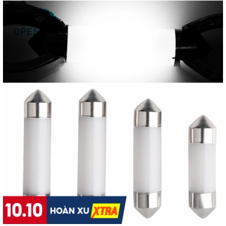 Bóng đèn LED sứ 31MM 36MM 39mm 41mm biển số xe hơi ô tô trần nội thất siêu tiết kiệm sáng con nhộng tương thích Toyota