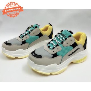 Giày Balen Triple S Xanh Vàng Giá Rẻ ⚡Giá rẻ⚡