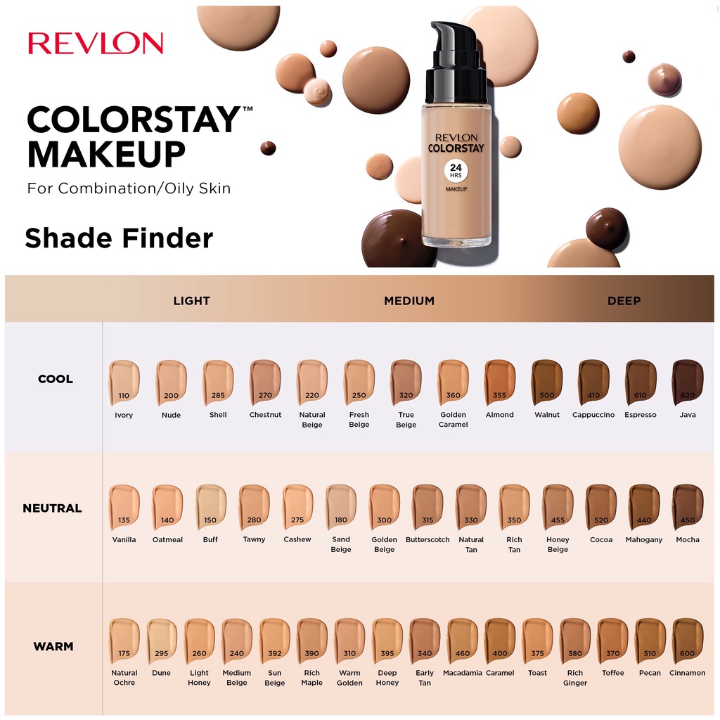 Kem Nền Che Khuyết Điểm, Kiềm Dầu , Bền Màu Mịn Màng Phong Cách Tây Hóa Revlon ColorStay Makeup 24hrs Wear 30ml-From USA