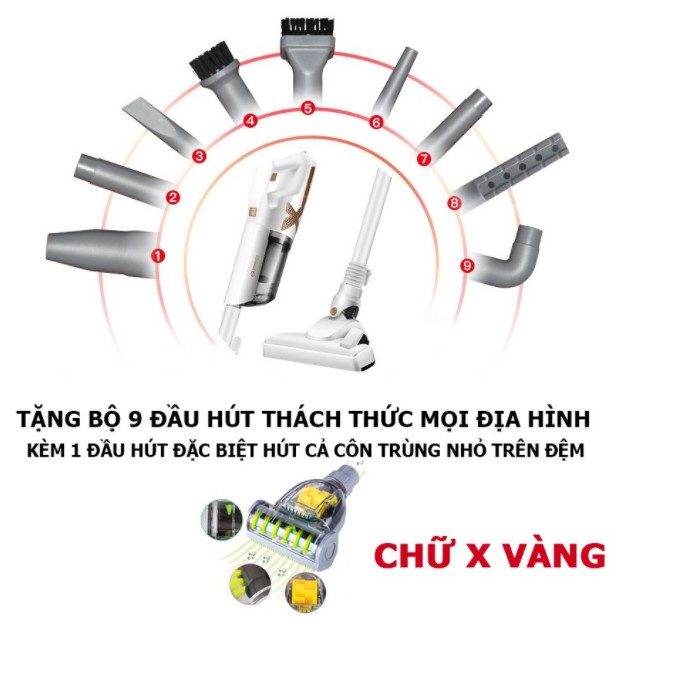 [TẶNG BỘ ĐẦU HÚT] Máy hút bụi cầm tay Yangzi chính hãng vô cùng tiện lợi và lực hút cực khỏe [BH 1 ĐỔI 1]