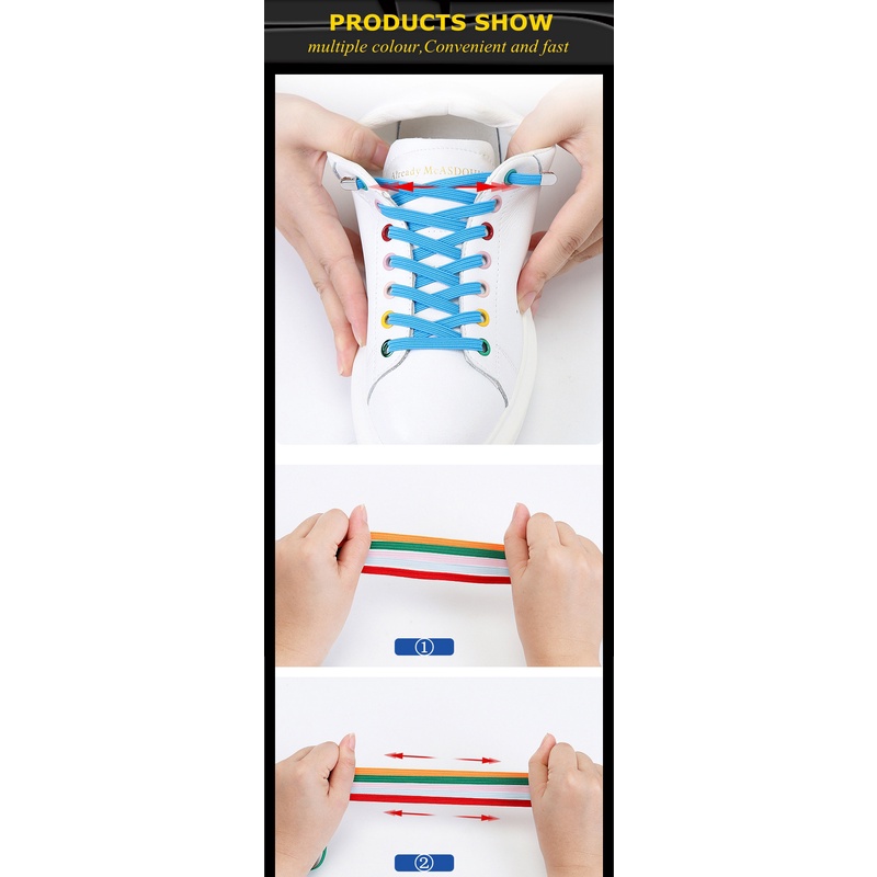1 Cặp Dây Giày Thể Thao Nhiều Màu Sắc Bắt Mắt Tiện Dụng
