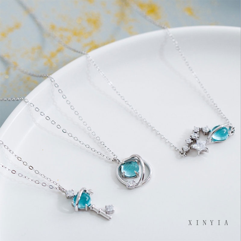 Dây Chuyền Mặt Hình Hành Tinh Ngôi Sao Và Chìa Khóa Phong Cách Hàn Quốc