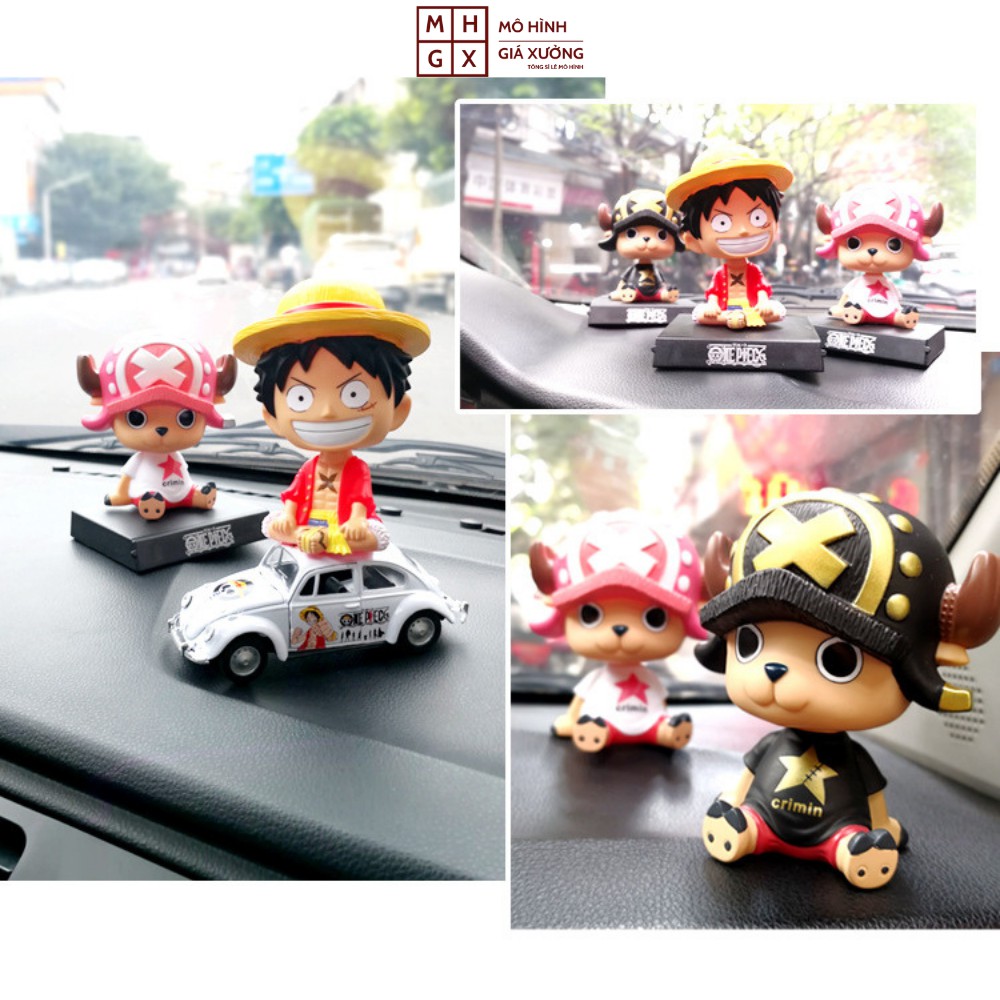 Mô Hình Monkey D. Luffy &quot;Mũ Rơm&quot; Lắc Đầu - Trang trí taplo ô tô - Trang trí bàn học bàn , bàn làm việc - Kê Điện Thoại