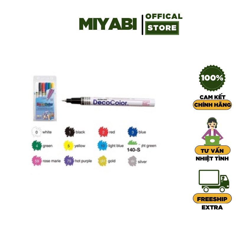 Bút Sơn công nghiệp Marvy Uchida nét kim 0.8mm viết được trên kim loại, kính , nhựa , gỗ - Decor color nhật bản
