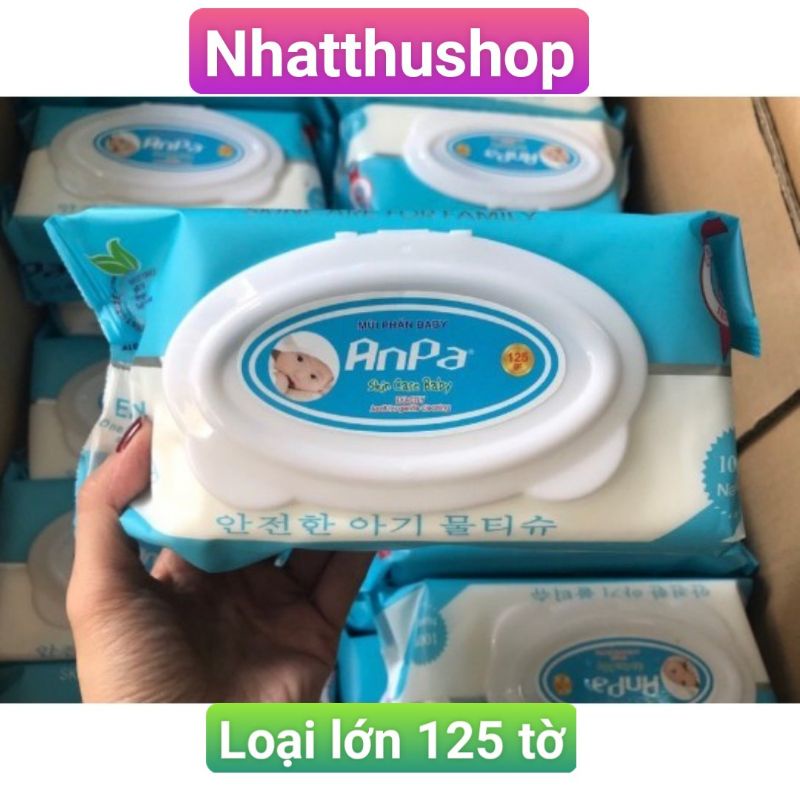 Khăn Giấy Ướt Cao Cấp AnPa An Toàn Cho Bé 125 tờ