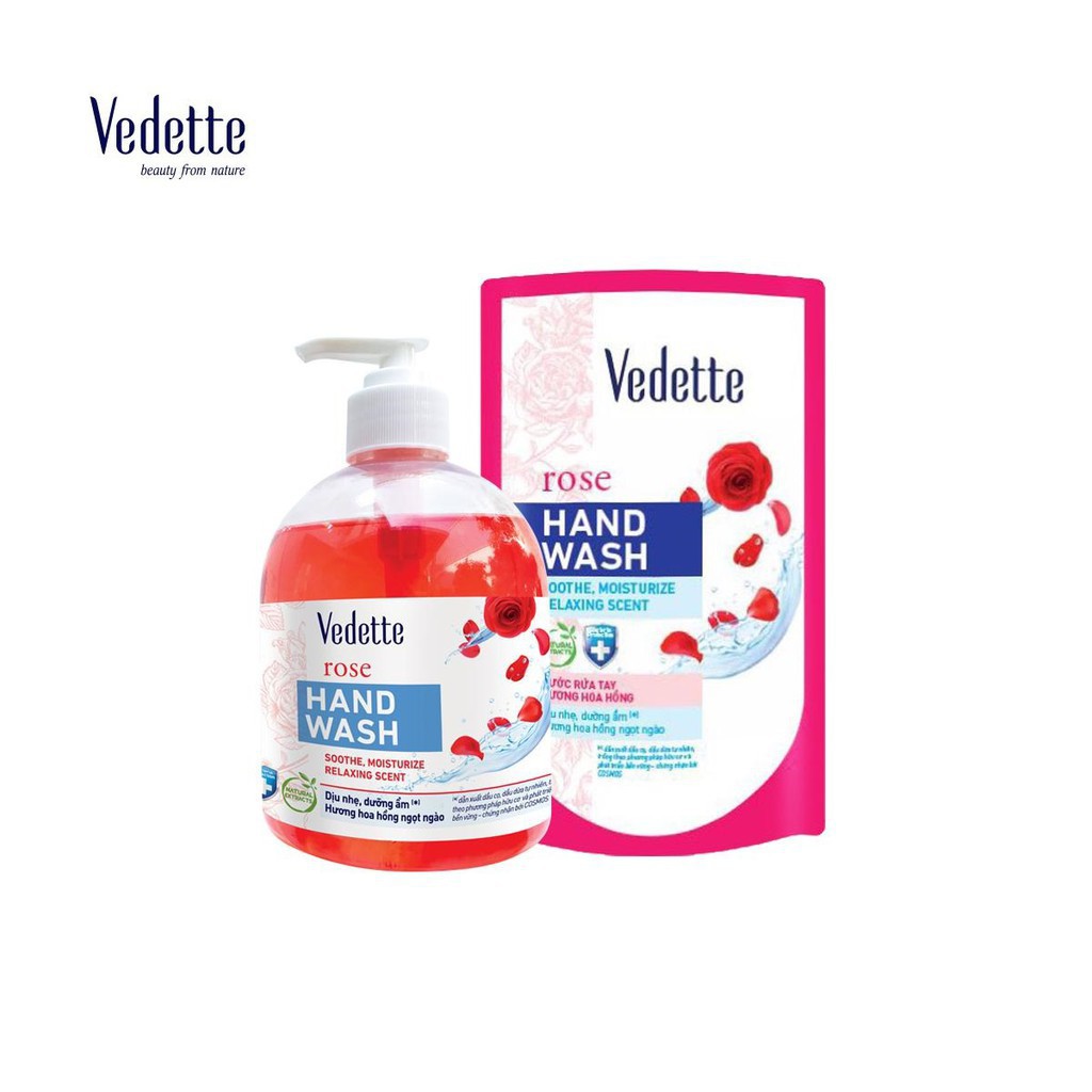 Nước rửa tay Vedette 500ml các loại Dạng Chai - Kháng khuẩn & dưỡng ẩm | BigBuy360 - bigbuy360.vn