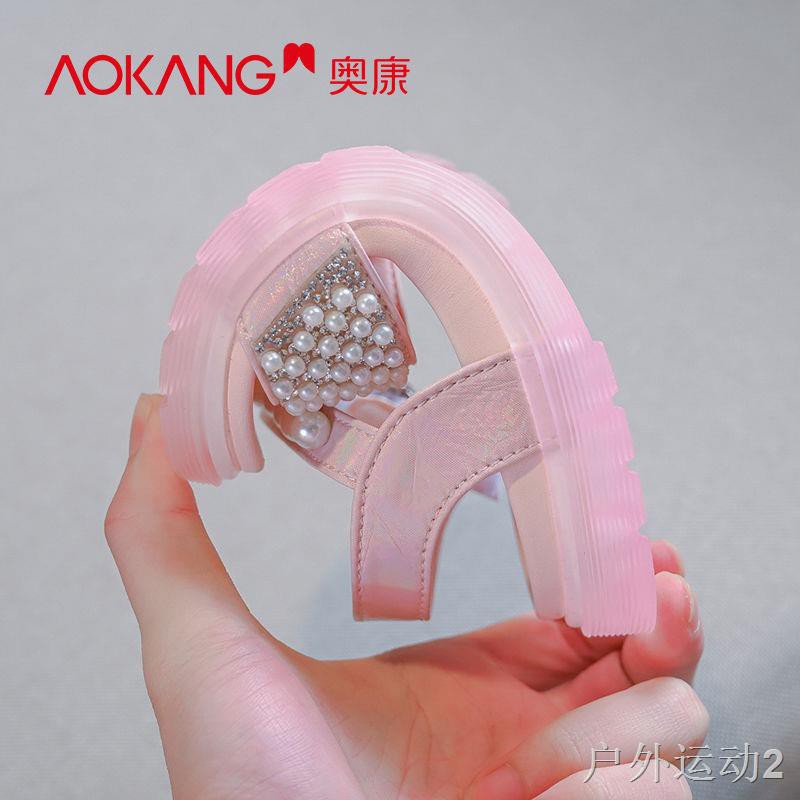 giày nữ trẻ em mới mùa hè Dép bé gái Aokang 2021 New Net Red Fashion đế mềm công chúa cho tiểu họcf