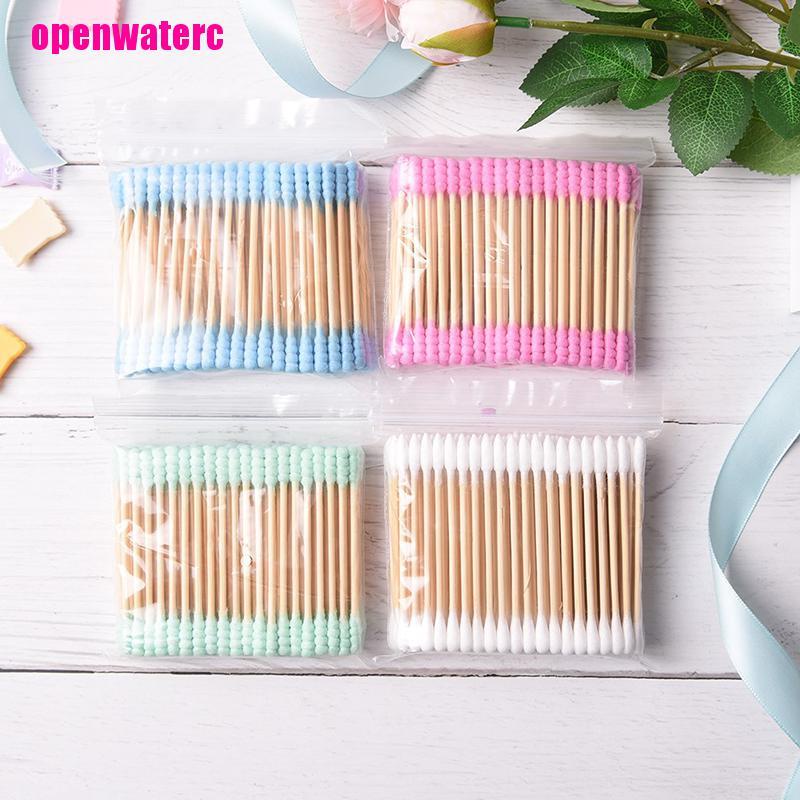 Túi 100 Tăm Bông Cotton Hai Đầu Màu Sắc Kẹo Ngọt