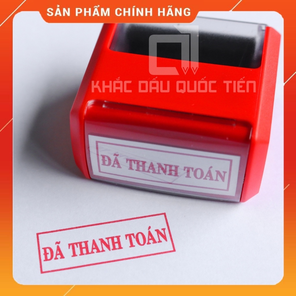 Con dấu đã thanh toán có mực sẵn đóng hơn 1000 lần kích thước 14x38mm,20x47mm,22x28mm