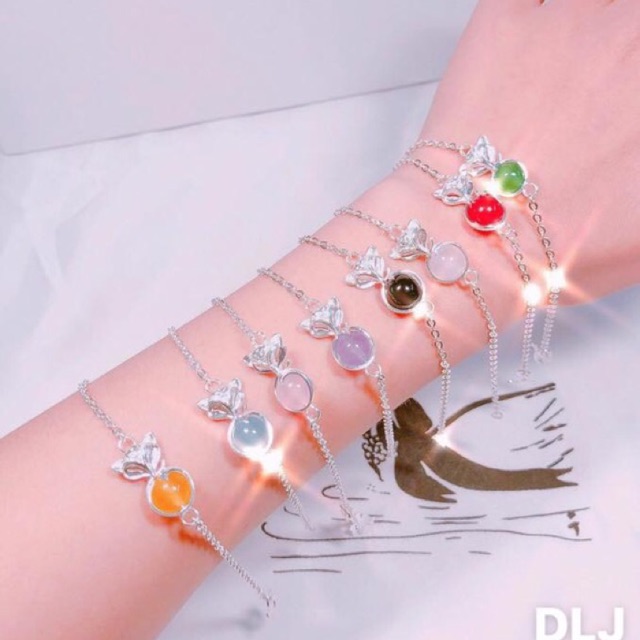 Lắc tay nữ bạc ta mặt hồ ly gắn đá phong thủy theo mệnh - Bibi silver - BBS
