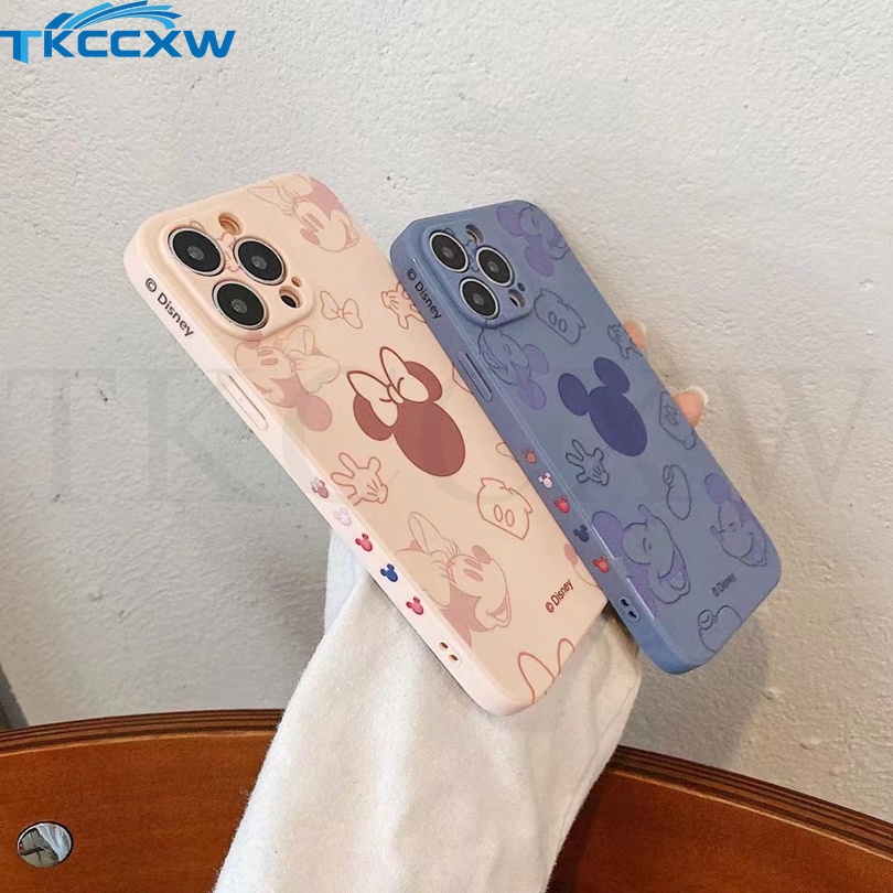 Ốp Điện Thoại TPU Viền Silicon Hình Mickey Minnie Cho iPhone 12 13 Mini 13 12 11 Pro MAX XS MAX XR X 7 8 6 6S Plus SE 2020