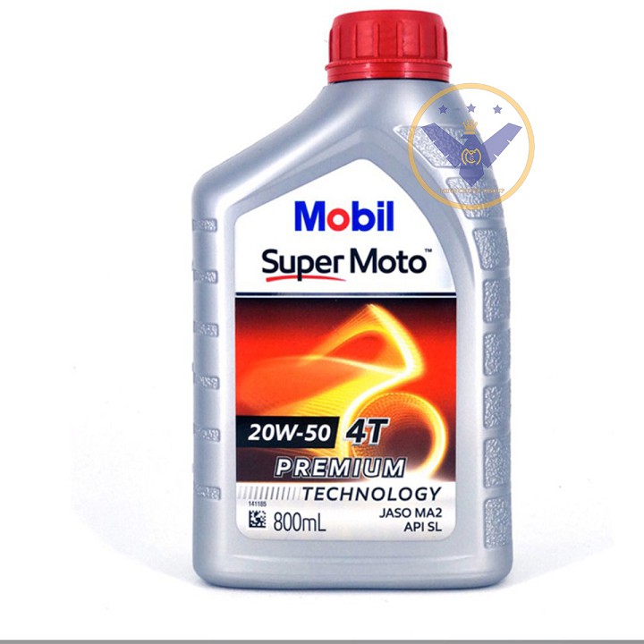 Dầu xe máy Mobil Super Moto 20W50 lon 800ml - dầu nhớt cho xe số