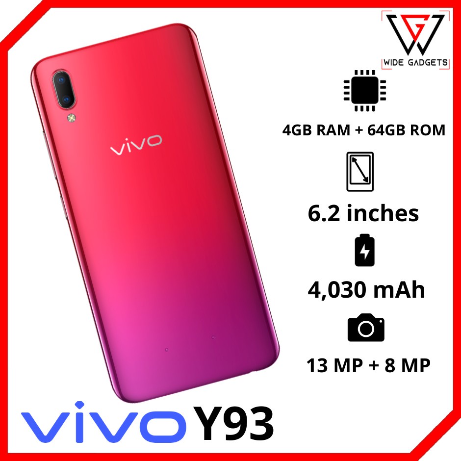 Điện thoại vivo Y93 RAM 3GB ROM 32GB - Pin 4030 mAh - CPU Snapdragon 439 8 nhân - Full chức năng - Bảo hành 06 tháng.