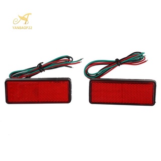 2x led red reflector tail brake stop marker light truck trailer atv rv motor suv