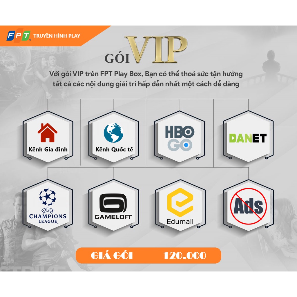 Hồ Chí Minh [E-Voucher] Gói VIP - FPT Play chính chủ -  Chia sẻ 5 thiết bị xem HBO GO không quảng cáo